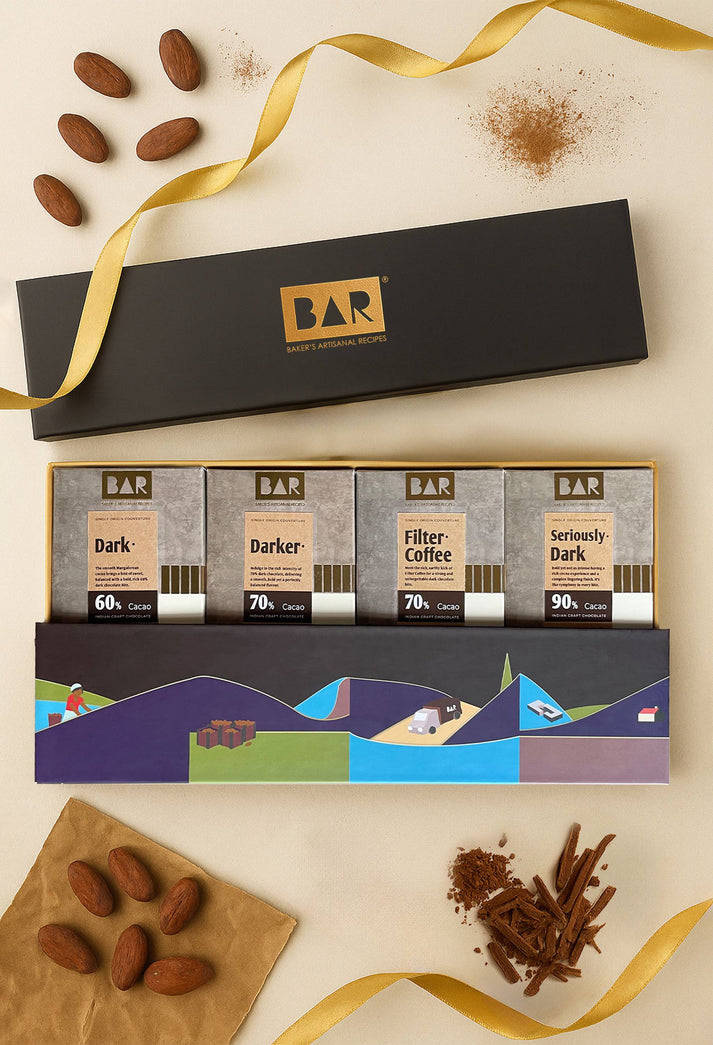 BAR Idukki Origin Chocolate Gift Box — 4 Dark Bars, Idukki Kerala (4 x 80g)