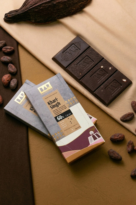 BAR Khari Singh 60% Dark Chocolate — Salted Peanuts, Mangalore Karnataka (80g)