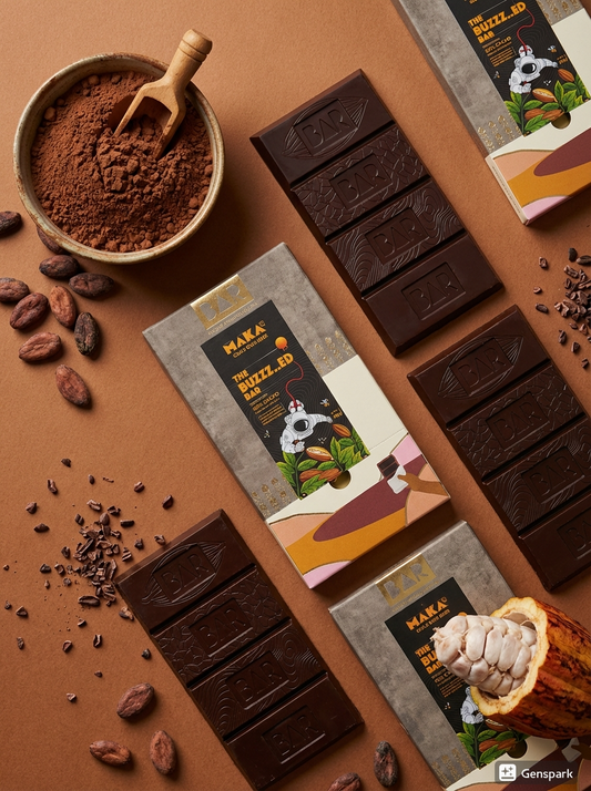 BAR The Buzzz..ed Bar — Beer Fermented 60% Dark Chocolate with Cacao Nibs, Mangalore (80g)