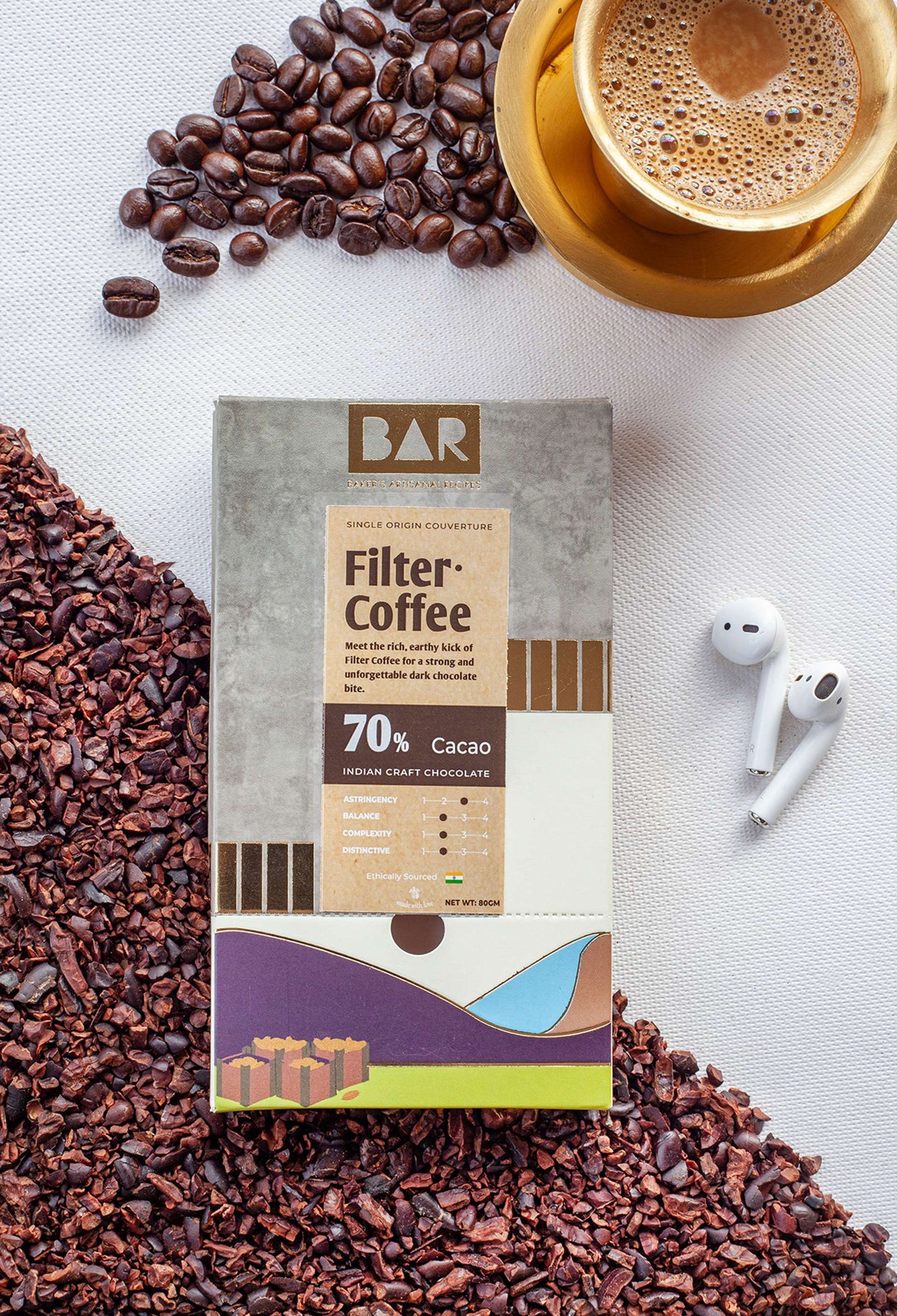 BAR Filter Coffee 70% Dark Chocolate — Idukki, Kerala (80g)