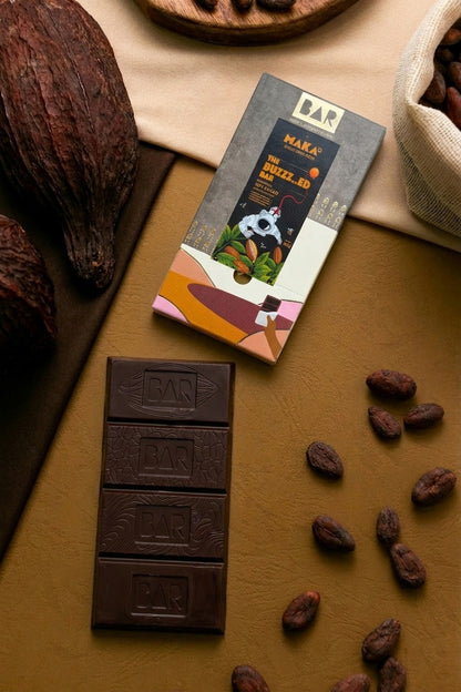 BAR The Buzzz..ed Bar — Beer Fermented 60% Dark Chocolate with Cacao Nibs, Mangalore (80g)